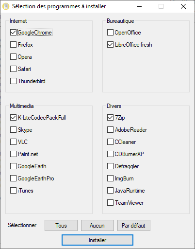 Installation de programmes